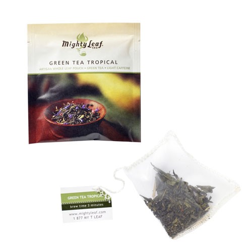 Mighty Leaf Green Tea Tropical 100 pouches foil wrapped