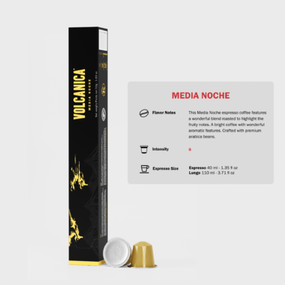 Nespresso Pods, Media Noche Intensity 6, Aluminum Coffee Pods, Compatible with Nespresso Capsules for Original Machine